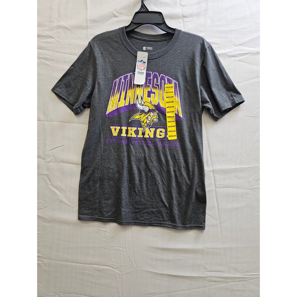 NFL Team Apparel Minnesota Vikings Mens Medium T-Shirt Grey DF76-259A-9M-YV8 NEW